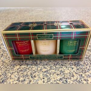 HomeWorx by Slatkin & Co. Festive Candle Trio - Red, Cream, Green
